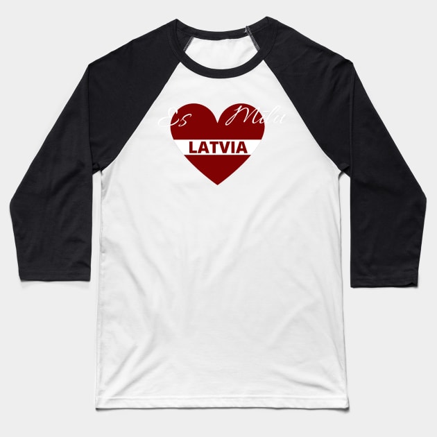 Es mīlu latvia latviju latvija latviski latvian Baseball T-Shirt by LukjanovArt